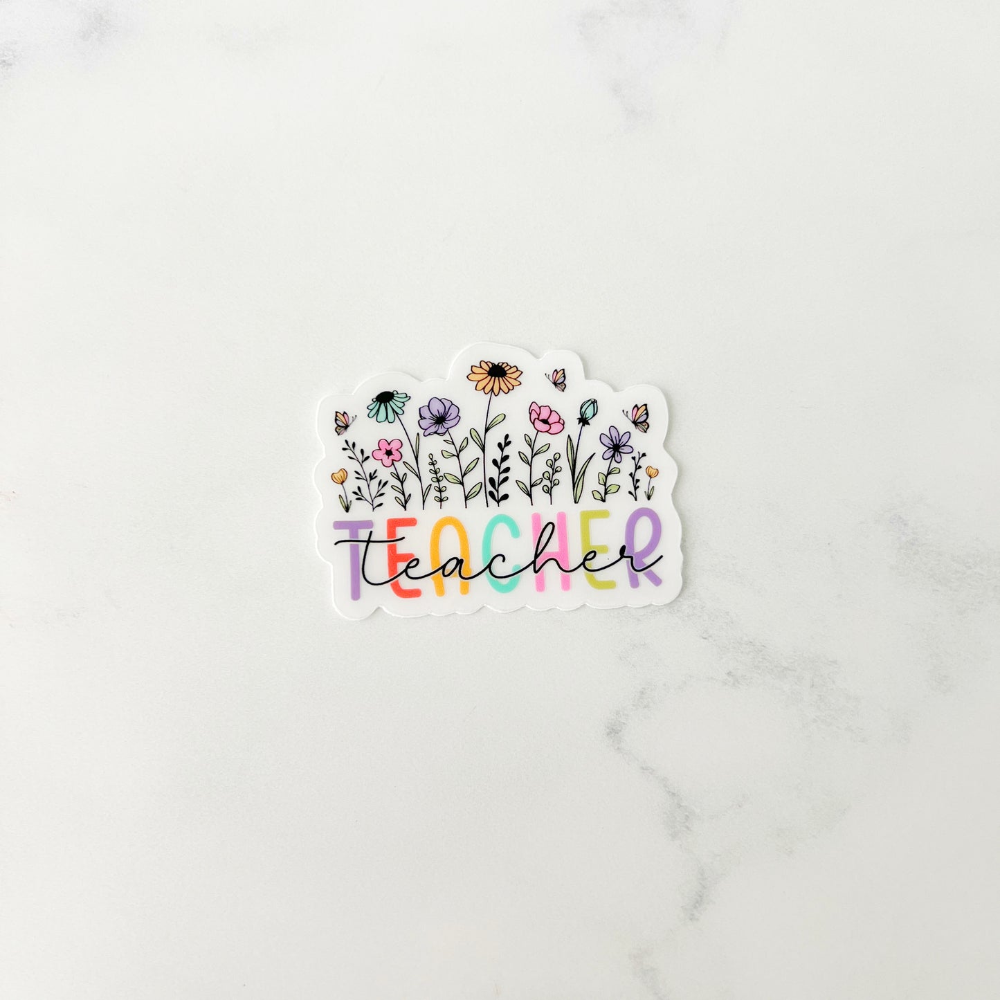 Teacher Flowers Sticker