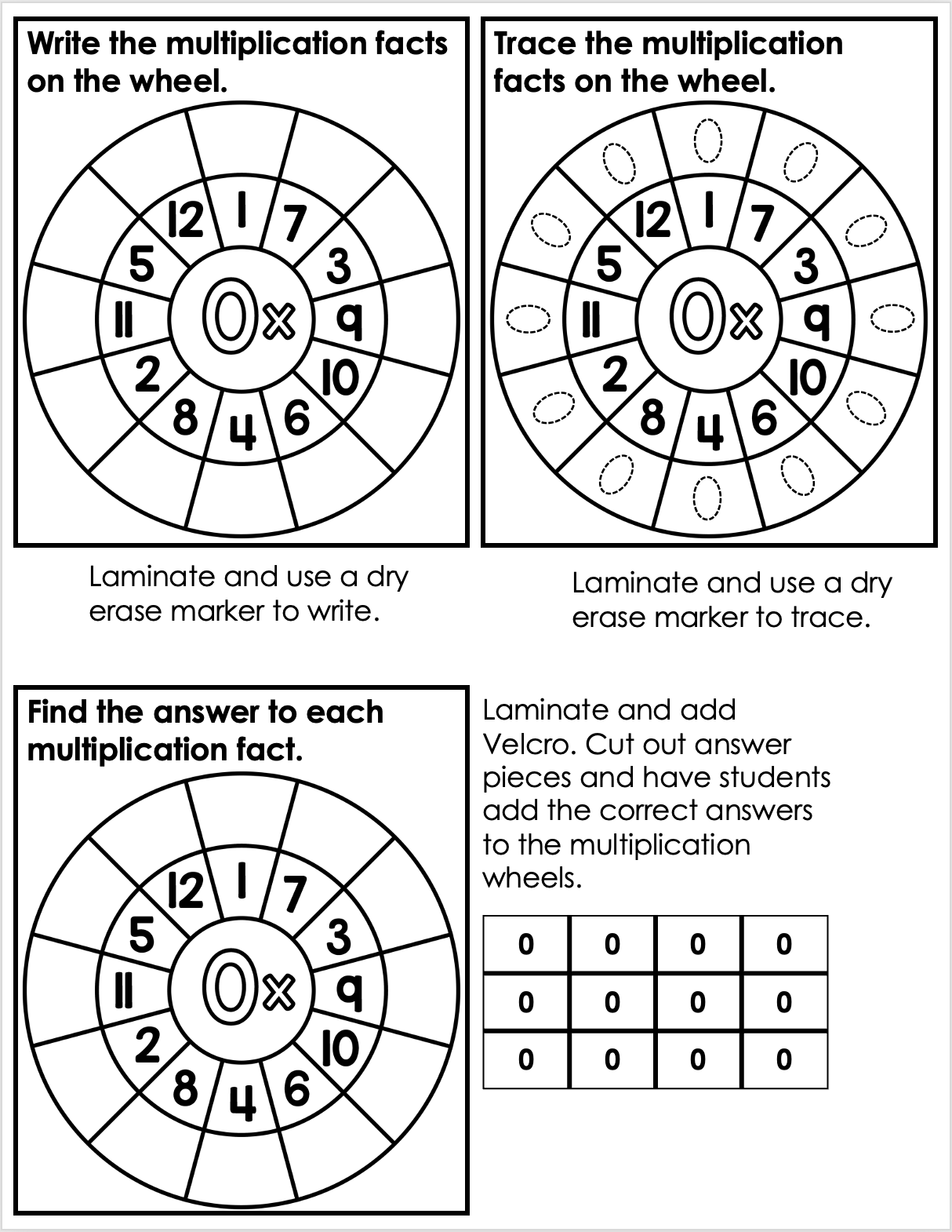 Differentiated Multiplication Wheel Task Boxes Bundle for Special Education