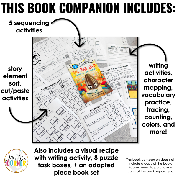 The Bad Seed Goes to the Library Book Companion | Jory John Story Extension Activities
