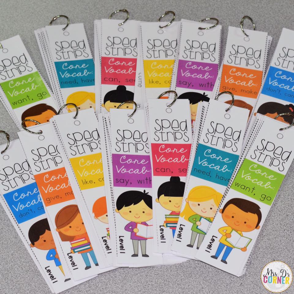 SPED Strips BUNDLE Fluency Strips for SPED | Core Vocabulary Sentence Strips AAC