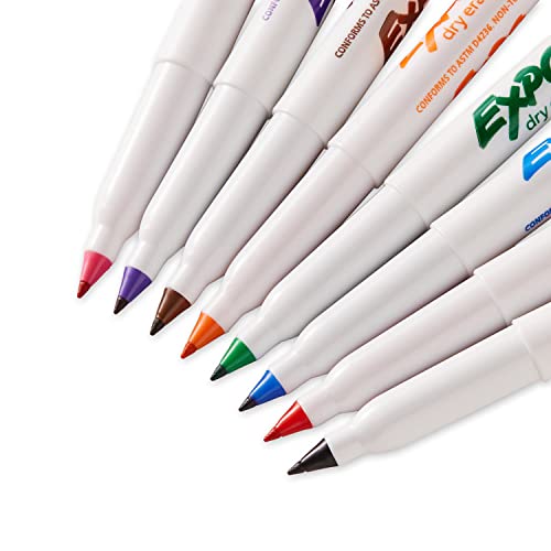 EXPO Low Odor Dry Erase Markers, Ultra-Fine Tip, Assorted Colors, 8 Pack