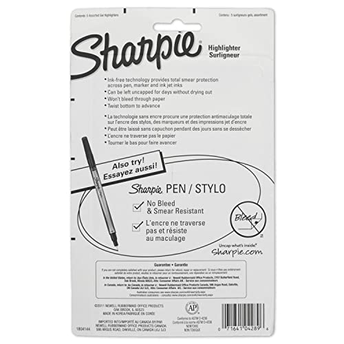 Sharpie Permanent Markers, Fine Point, Assorted 5-Count, Colors