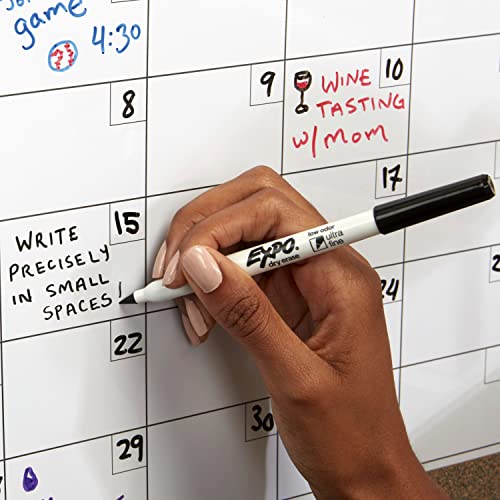 EXPO Low Odor Dry Erase Markers, Ultra-Fine Tip, Assorted Colors, 8 Pack