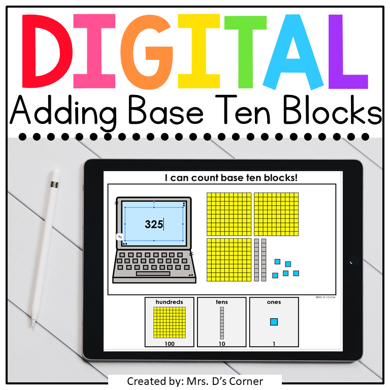 Back to School Base 10 Counting Digital Activity | Distance Learning