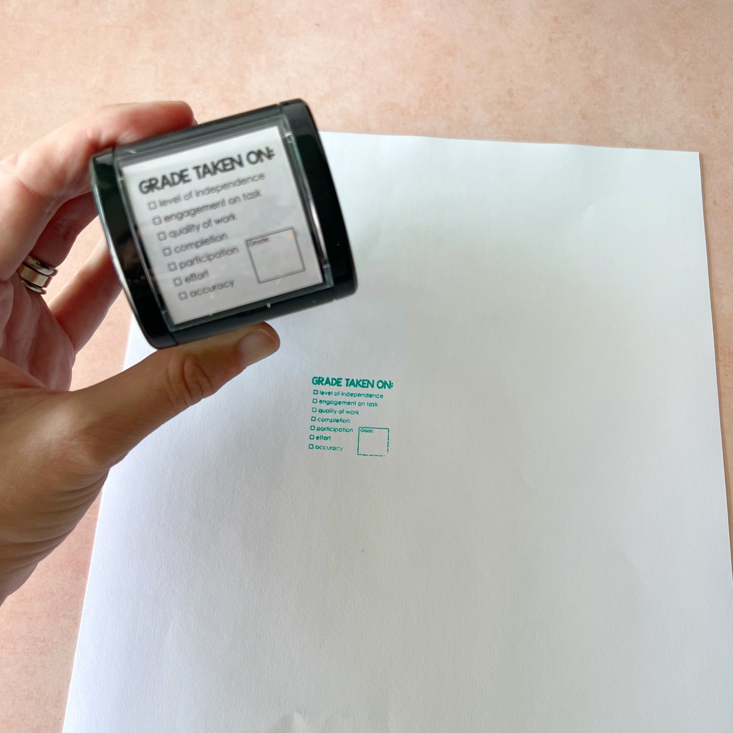 Grade Taken On Self-inking Rubber Stamp | Mrs. D's Rubber Stamp Collection