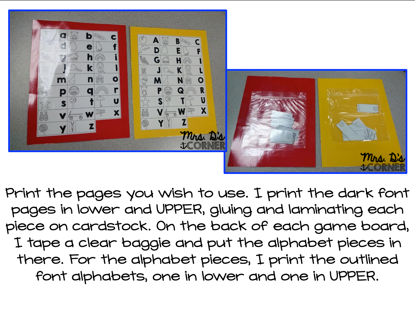 Alphabet Game Boards | Alphabet File Folder Game