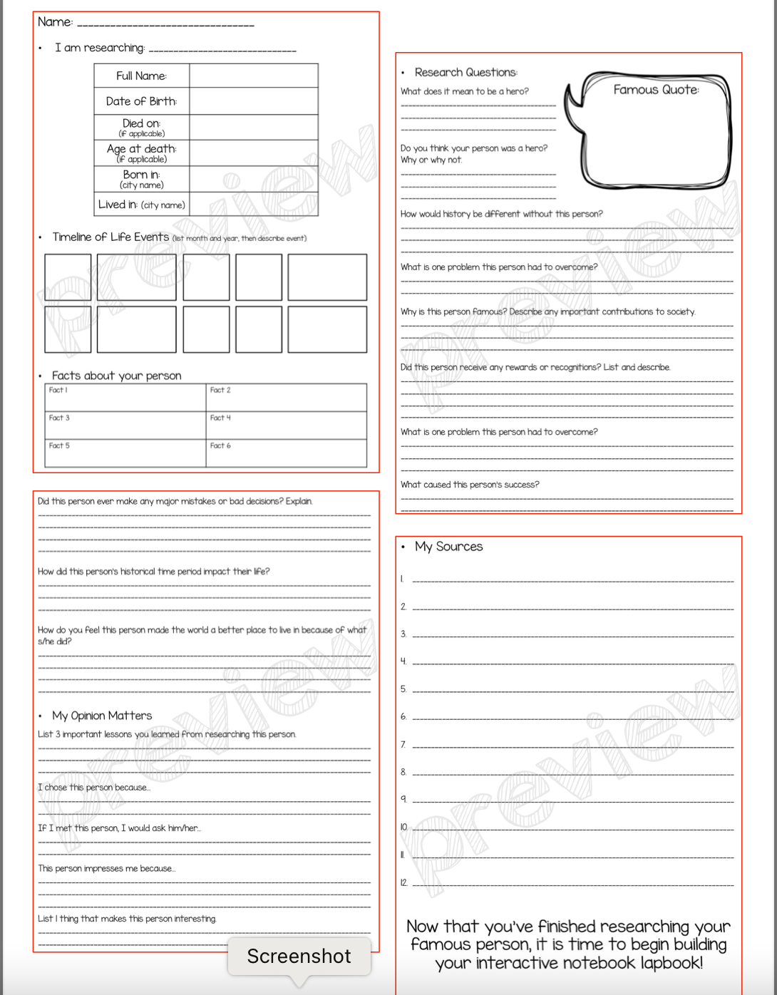 Black History Month Research INB Lapbook {with 10 foldables!}
