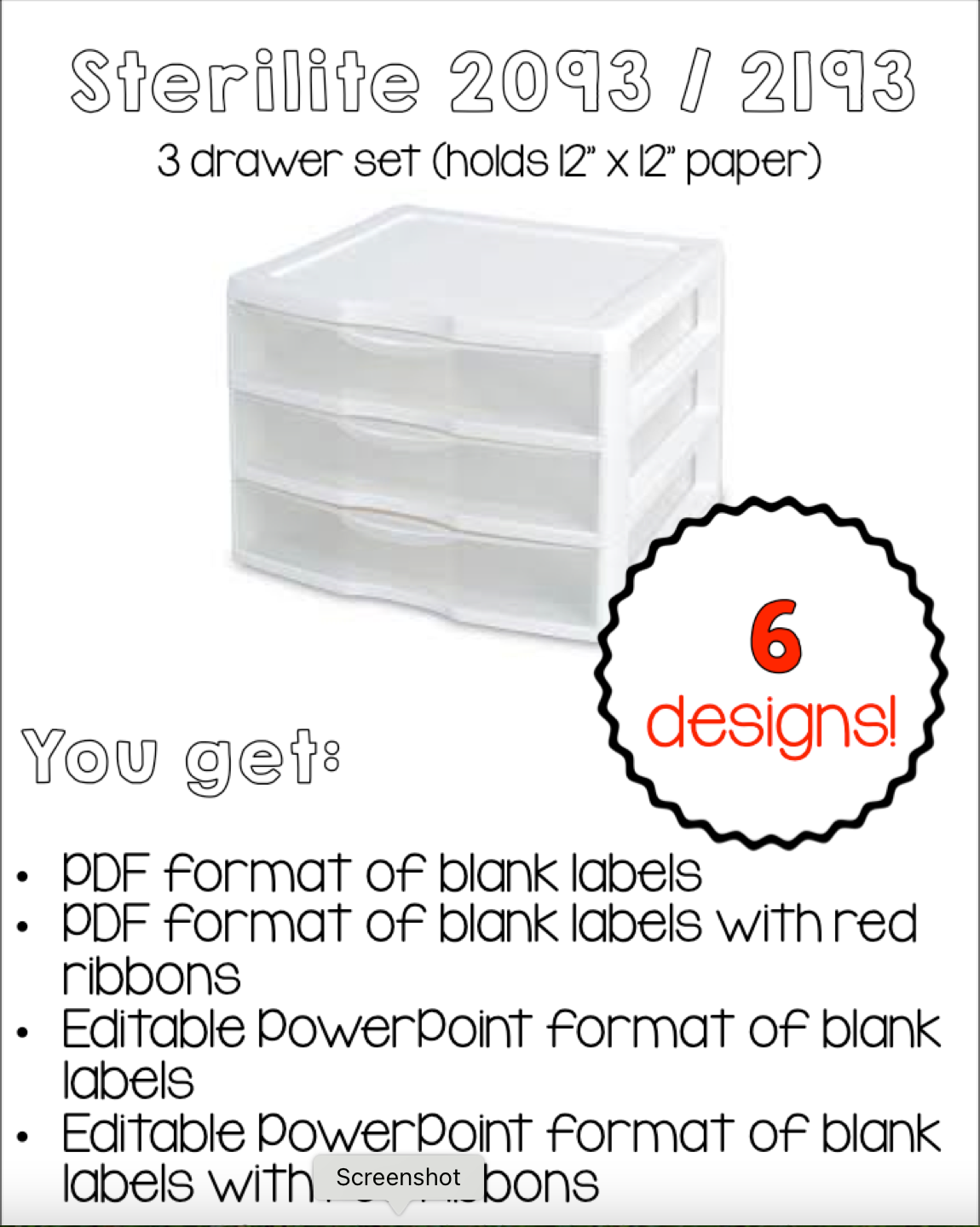 Sterilite Container Templates { Red White and Black Theme }