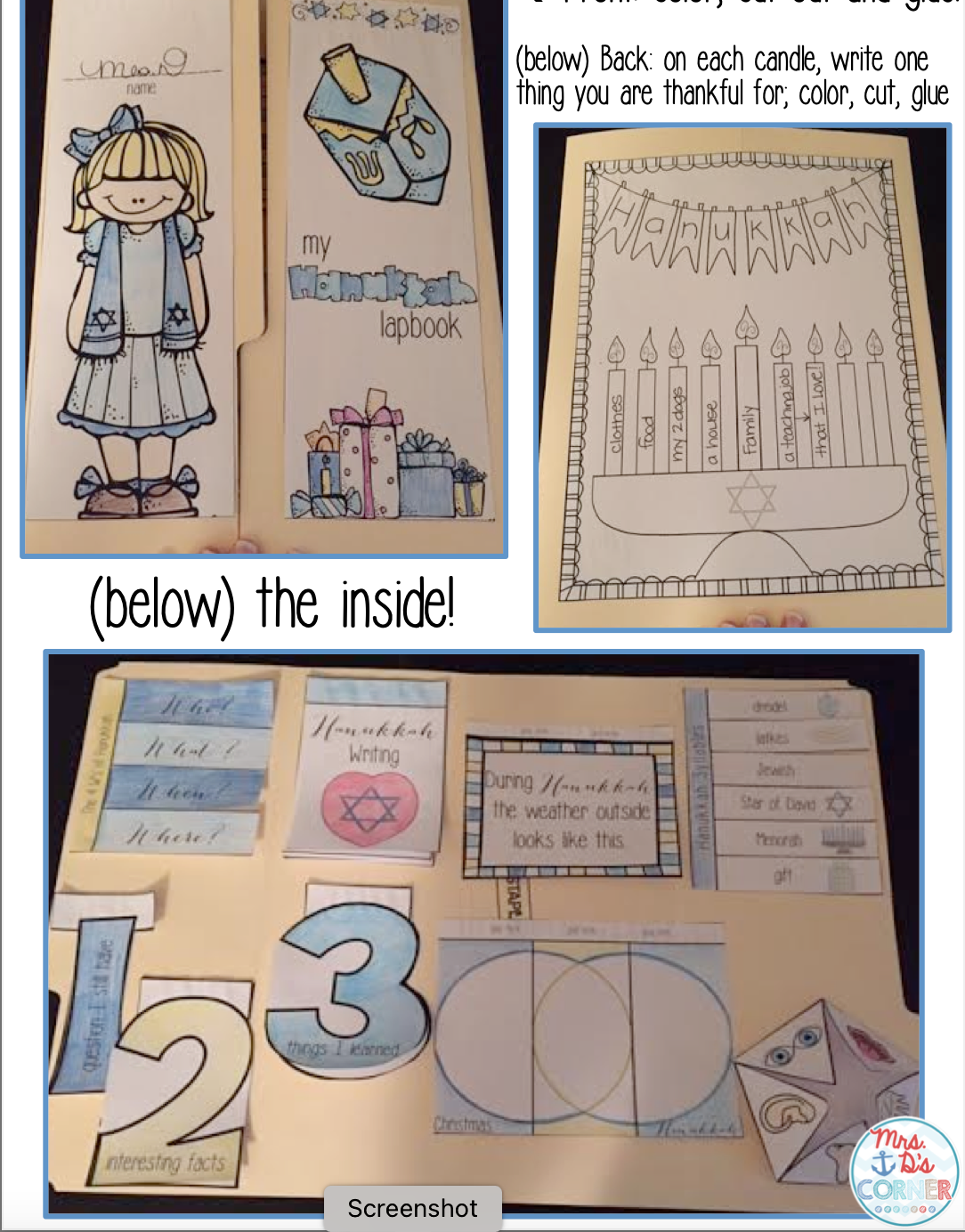 Hanukkah (Chanukah) Lapbook with 11 foldables! { Grades 2 - 5 }