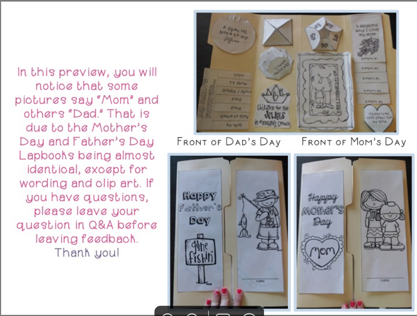 Mother's Day Lapbook { 9 Foldables - 2 versions included }