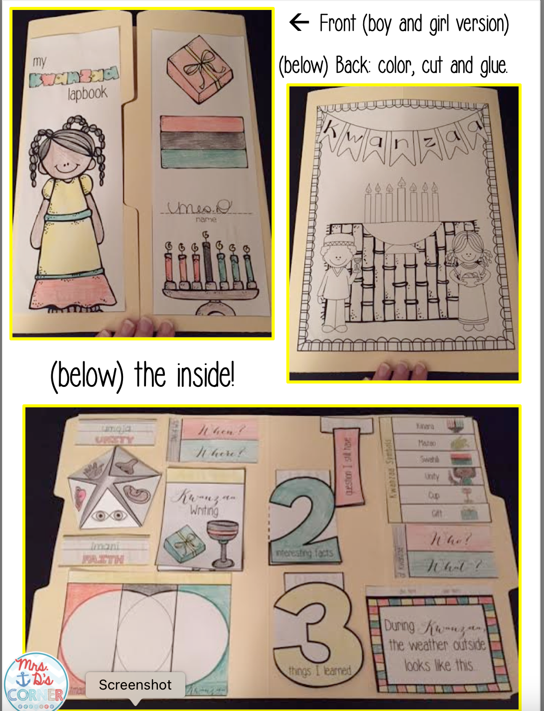 Kwanzaa Lapbook { with 11 foldables! } for Grades 2 - 5