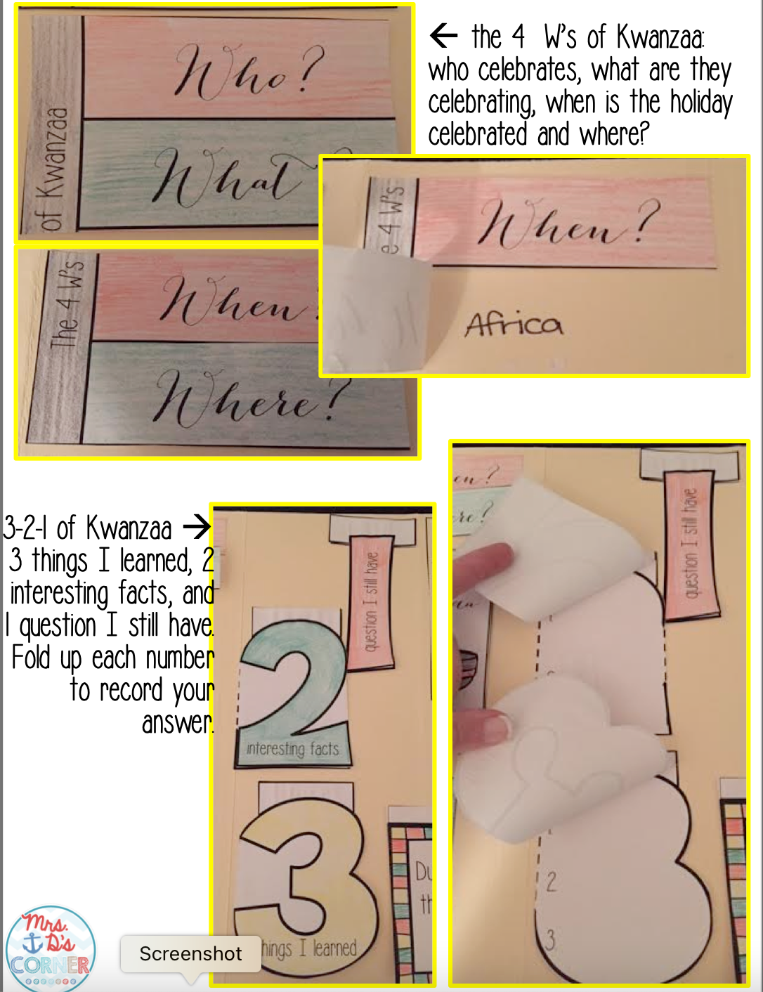Kwanzaa Lapbook { with 11 foldables! } for Grades 2 - 5