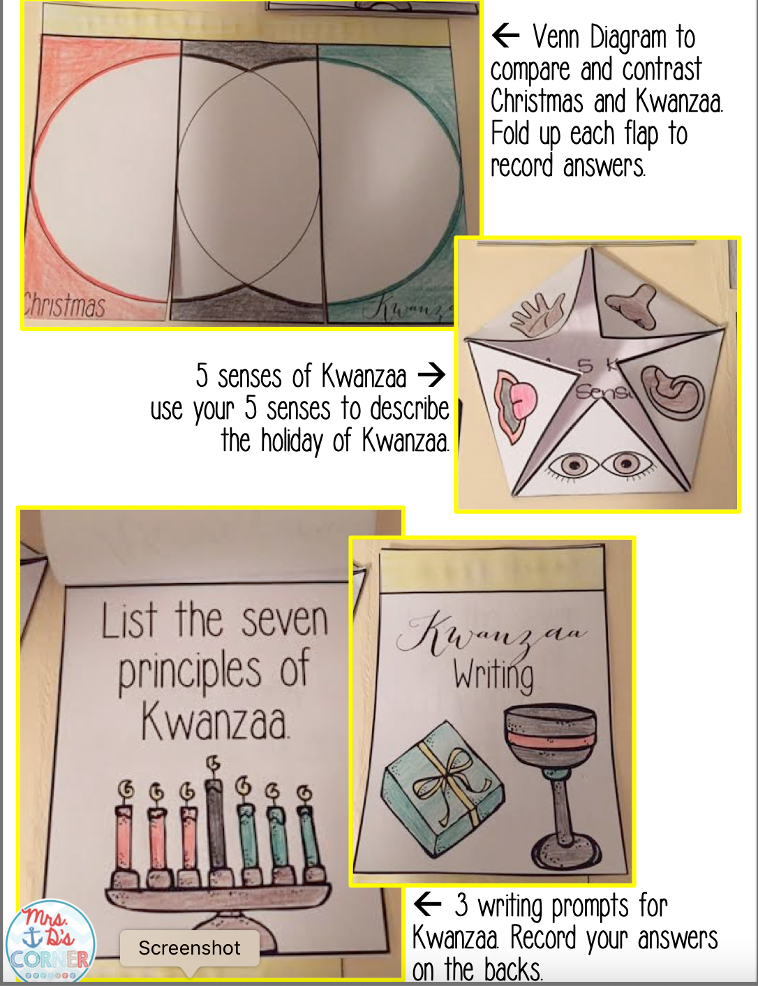 Kwanzaa Lapbook { with 11 foldables! } for Grades 2 - 5