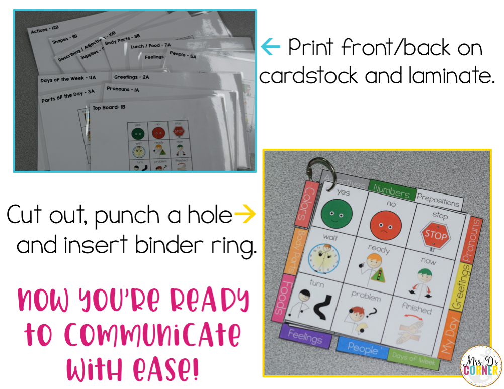 Core Vocabulary Binder Ring | Core Board Binder Ring AAC