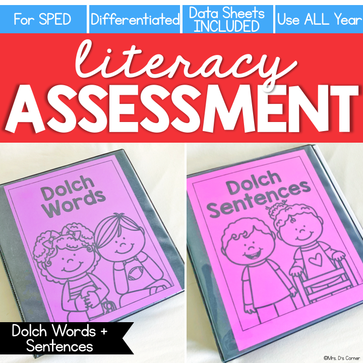 Dolch Words + Sentences Assessment, Writing - Literacy Reading Assessment