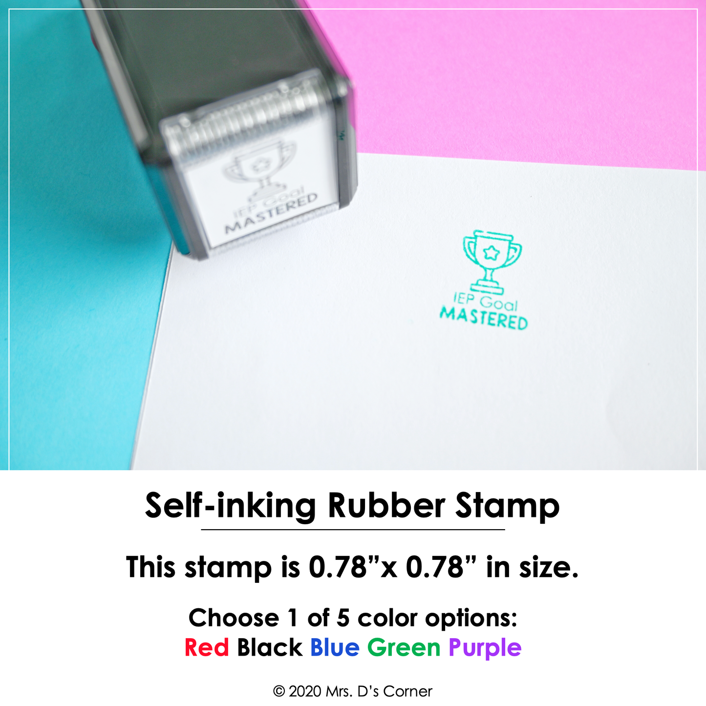Goal Mastered Self-inking Rubber Stamp | Mrs. D's Rubber Stamp Collection
