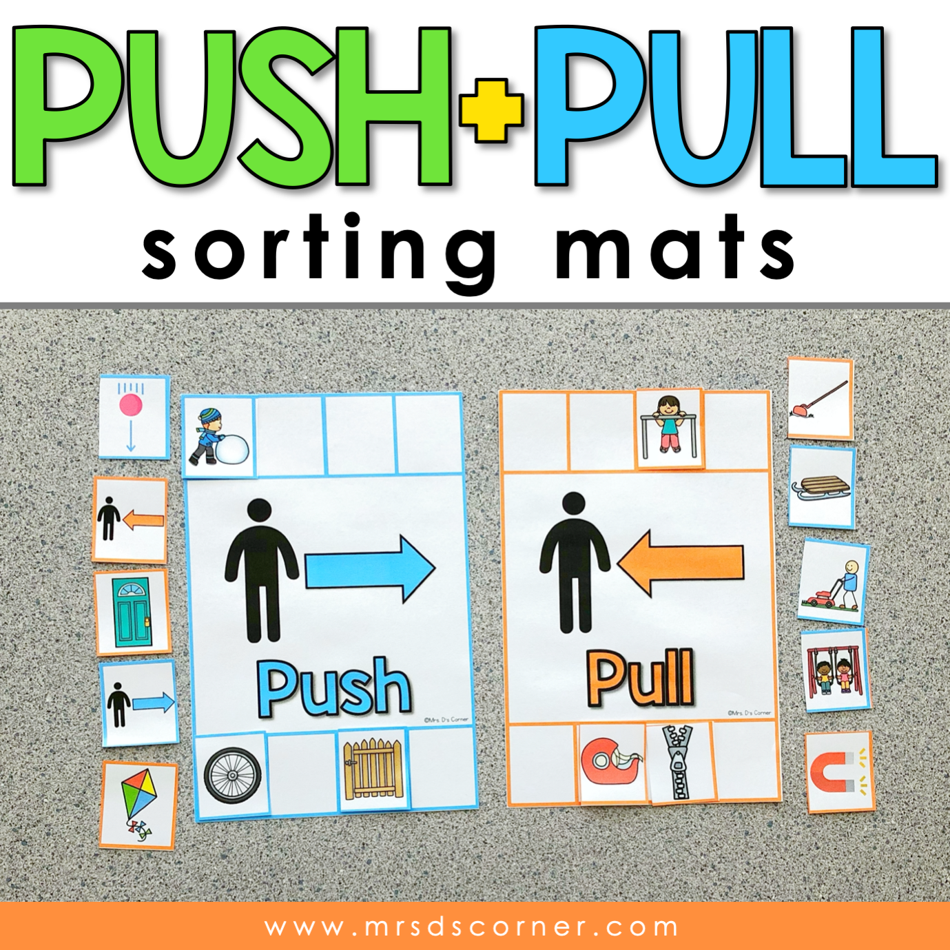 Push and Pull Sorting Mats [2 mats included] | Push and Pull Activity ...