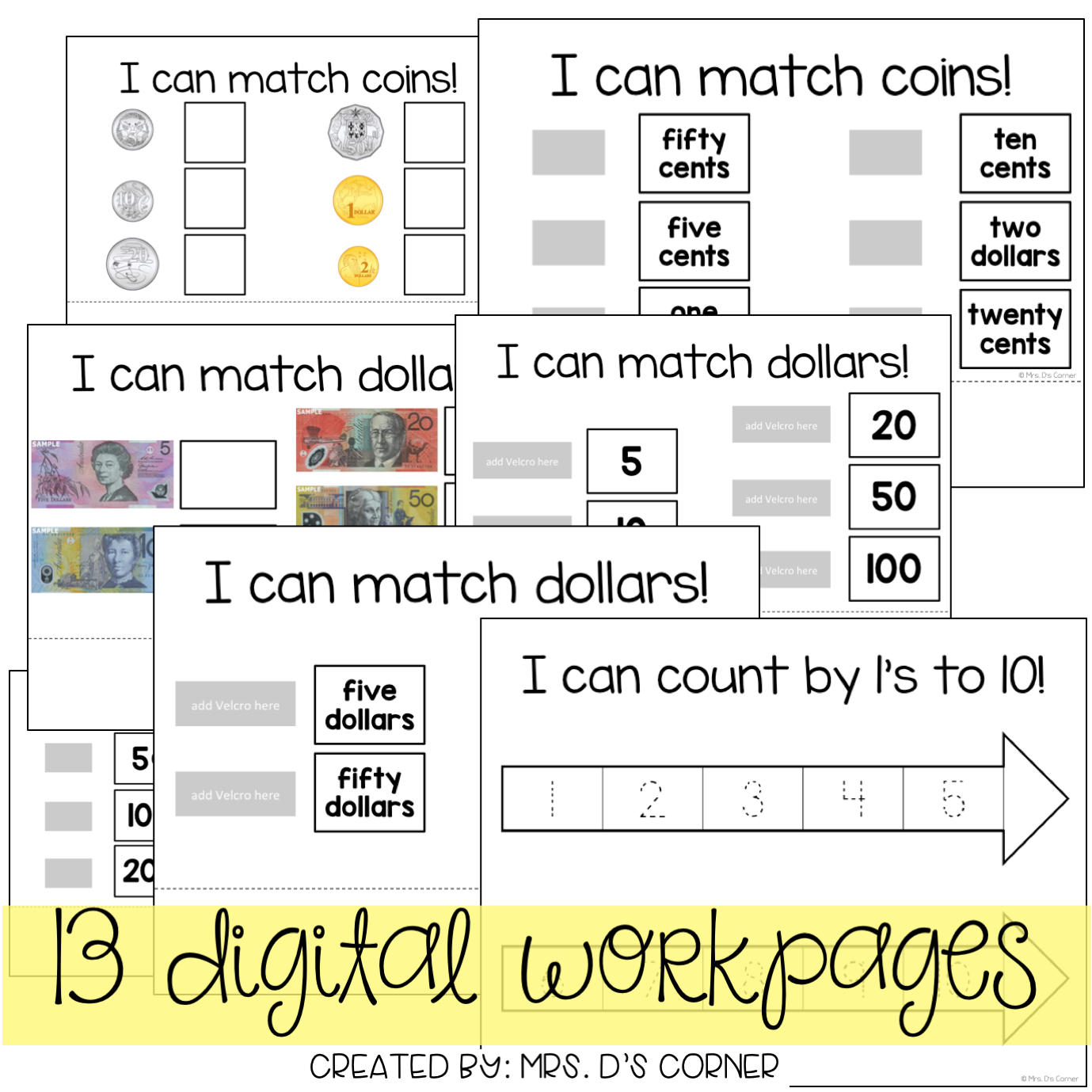DIGITAL Adapted Work Binder ( Australian Currency )