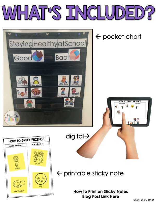 My School Day Social Skills Bundle | Adapted Books + Sorting Activities