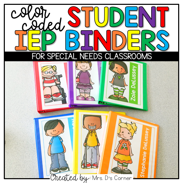 Editable Student IEP Binders { Color Coded } | Color Coded Classroom