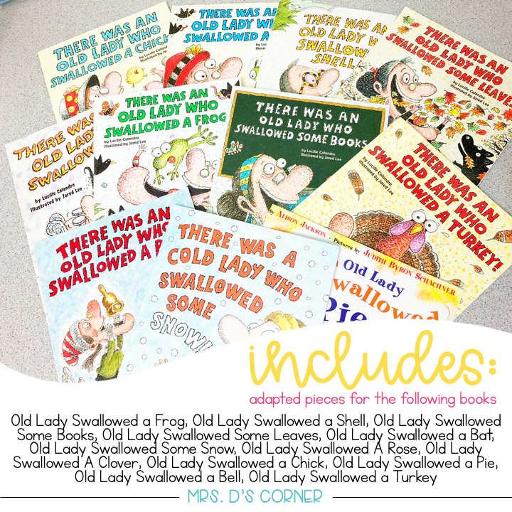 Old Lady Swallowed a... Adapted Piece Book Set Bundle | Lucille Colandro Bundle
