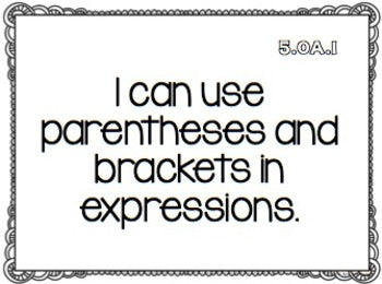 I Can Statements for 5th Grade Math Common Core