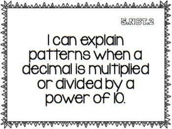 I Can Statements for 5th Grade Math Common Core