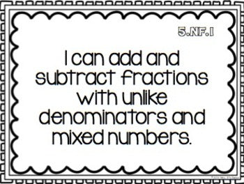 I Can Statements for 5th Grade Math Common Core