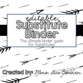 Editable Substitute Binder { Modern Black White } The Ultimate Sub Bin ...