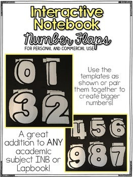 Editable Interactive Notebook NUMBERS Templates { Numbers 0 - 9 }