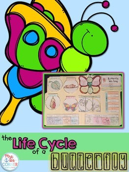 Life Cycle of a Butterfly Lapbook {with 12 foldables} Butterfly Life Cycle INB