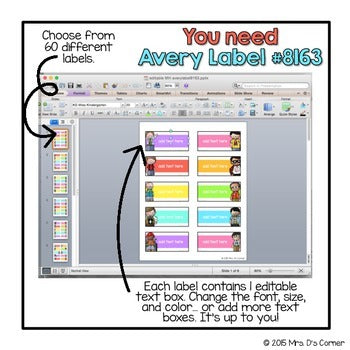 Editable Avery Labels 8163 { Melonheadz Theme} 60 Editable Labels!