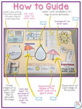 Life Cycle of Water Lapbook {with 13 foldables} Water Cycle INB