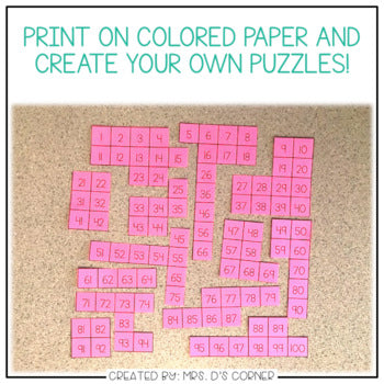 Hundreds Chart Puzzles
