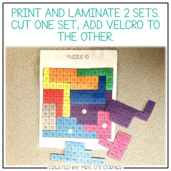Hundreds Chart Puzzles