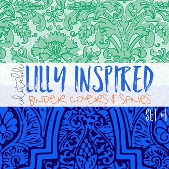 Editable Binder Covers ( Lilly Inspired Set 1 )