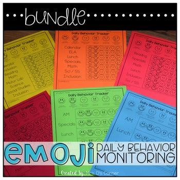 BUNDLE Emoji Daily Behavior Monitoring Form ( 16 versions )