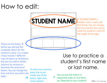 Editable Name Spelling Practice Mats - Stay At Home Educator