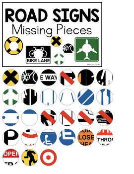 Road Signs Missing Pieces Task Box | Task Boxes for Special Education