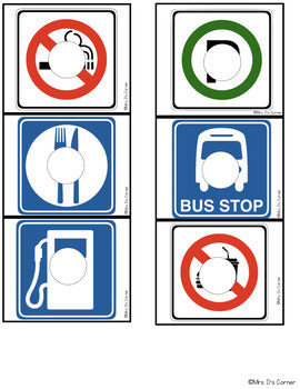 Road Signs Missing Pieces Task Box | Task Boxes for Special Education