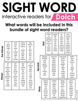 Dolch Interactive Sight Word Reader Bundle | Sight Word Books