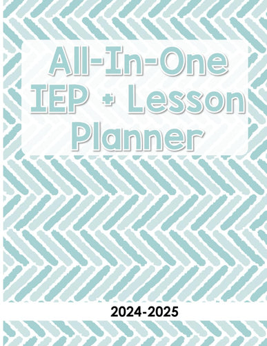 IEP Planner for Special Education Teachers - All in One IEP Calendar and Teacher Lesson Planner [ Blue Chevron ]