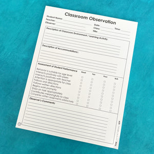 Classroom Observation Data Notepad | 50 Sheets