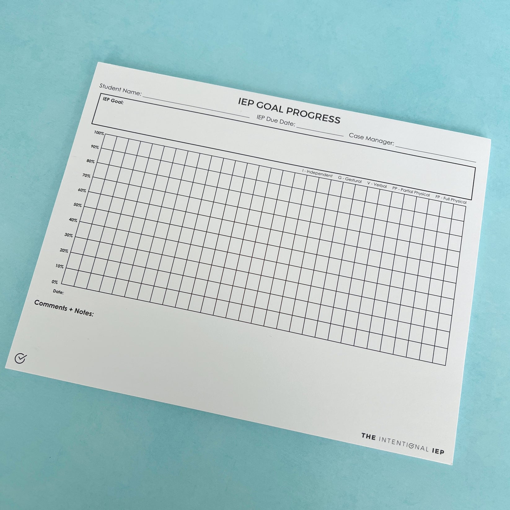 IEP Goal Progress Data Notepad | 50 Sheets – mrsdsshop