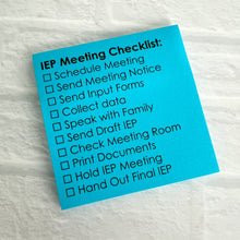 Load image into Gallery viewer, IEP Meeting Checklist Sticky Note Pad | 50 Sheets