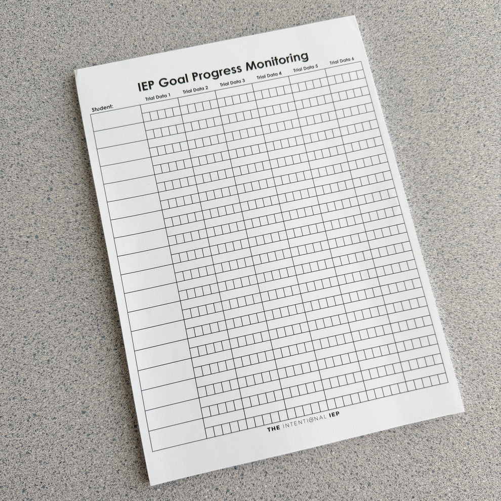 IEP Goal Progress Monitoring Data Notepad | 50 Sheets – mrsdsshop