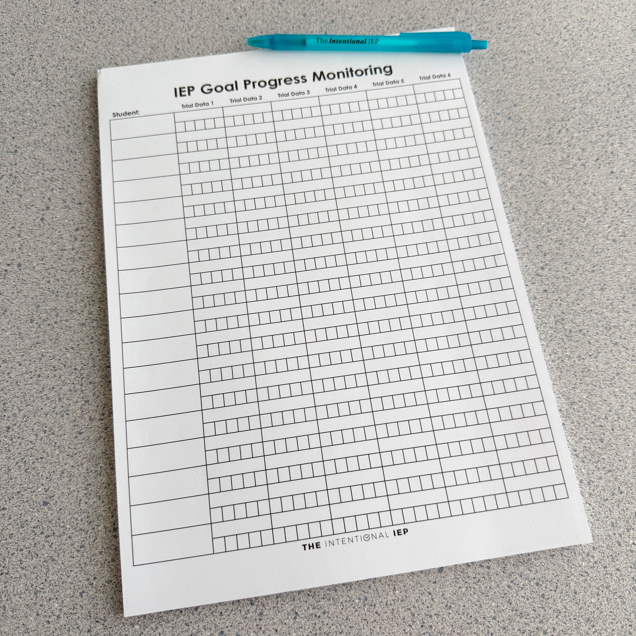 IEP Goal Progress Monitoring Data Notepad | 50 Sheets – mrsdsshop