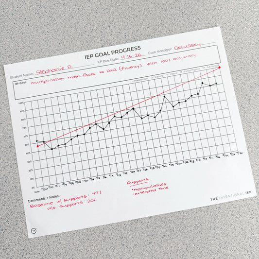 IEP Goal Progress Data Notepad | 50 Sheets