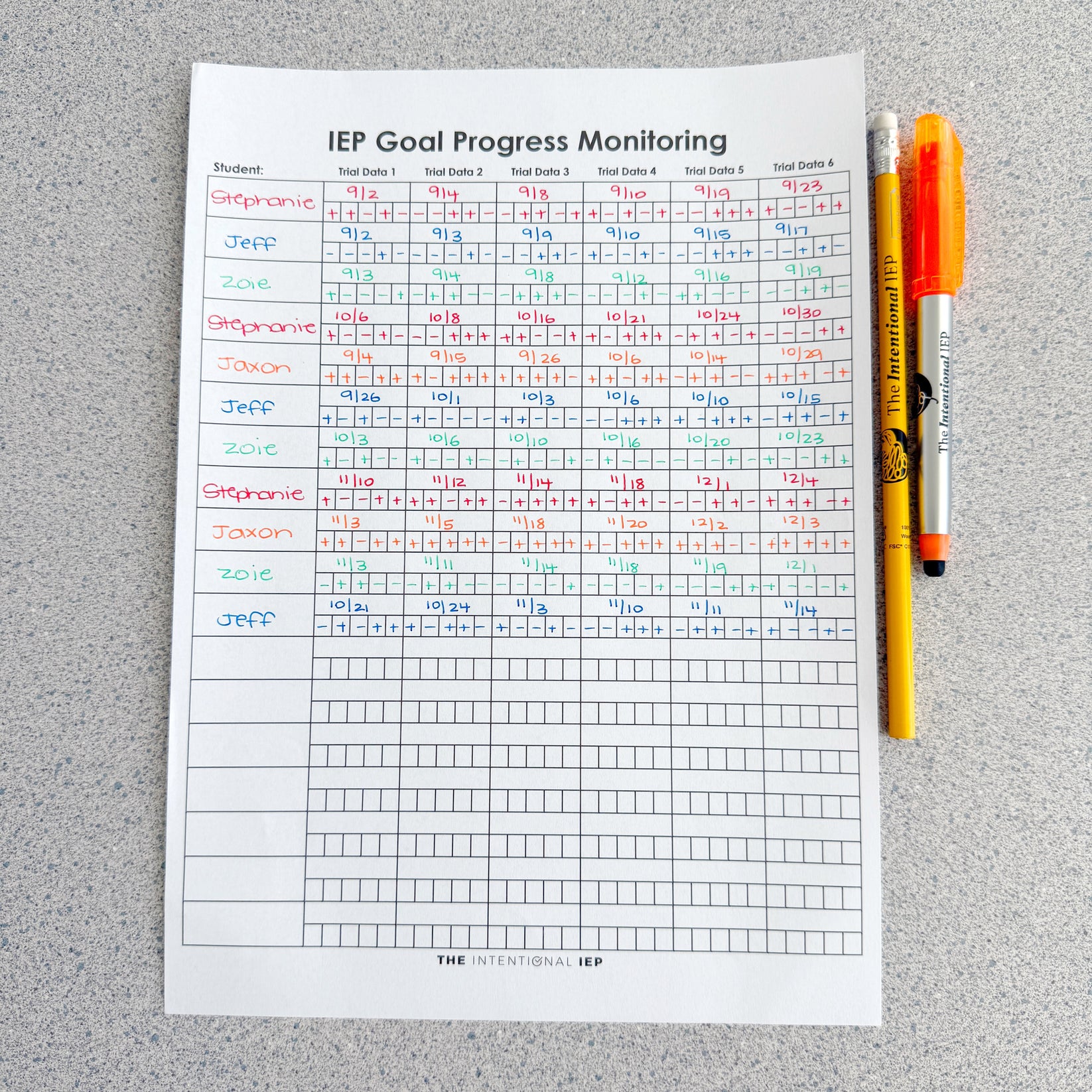 IEP Goal Progress Monitoring Data Notepad | 50 Sheets – mrsdsshop