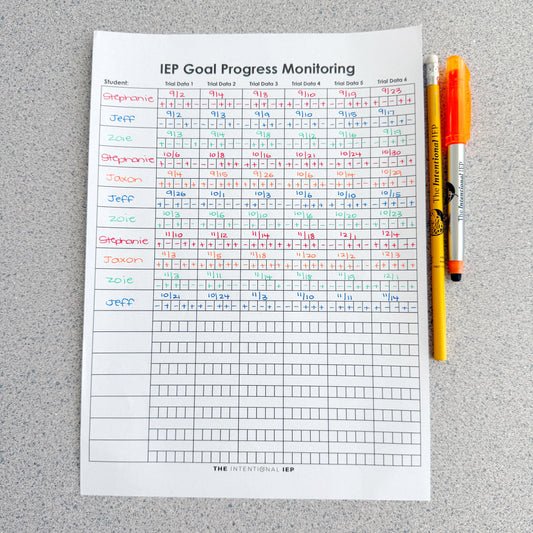 IEP Goal Progress Monitoring Data Notepad | 50 Sheets